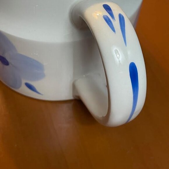 Wood and Sons Ellgreave White and Floral Blue Teapot Vintage Ironstone English - Picture 5 of 9